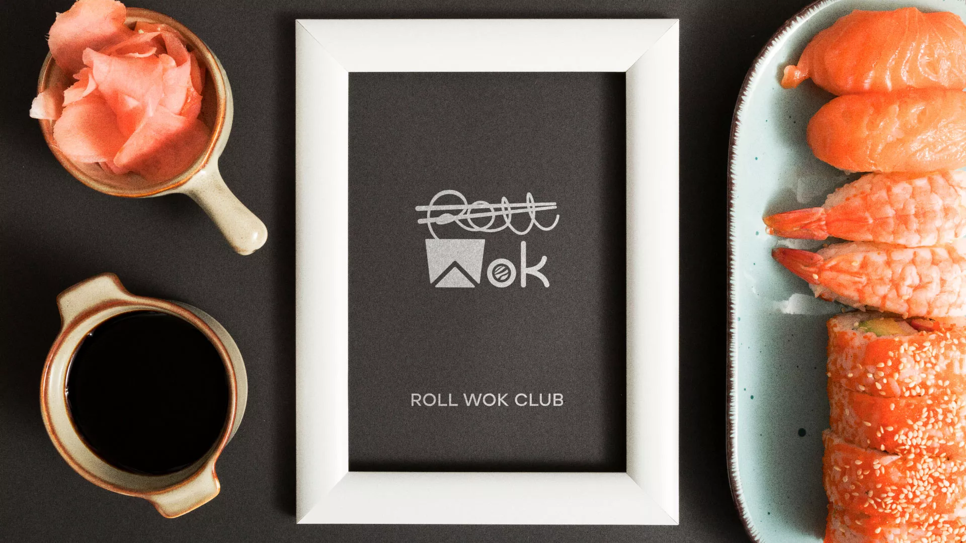Разработка логотипа суши-бара «Roll Wok Club» в Всеволожске