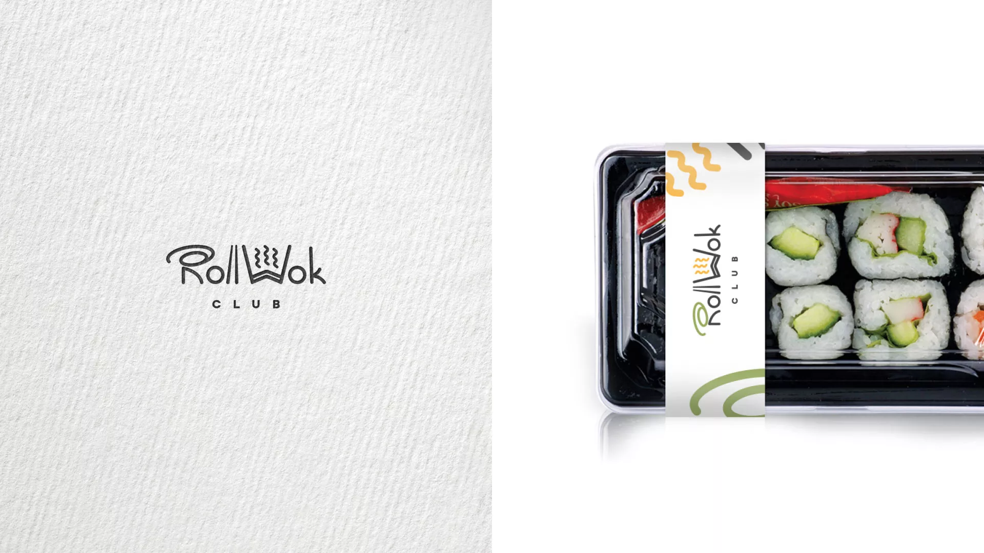 Разработка наклеек для суши-бара «Roll Wok Club» в Всеволожске